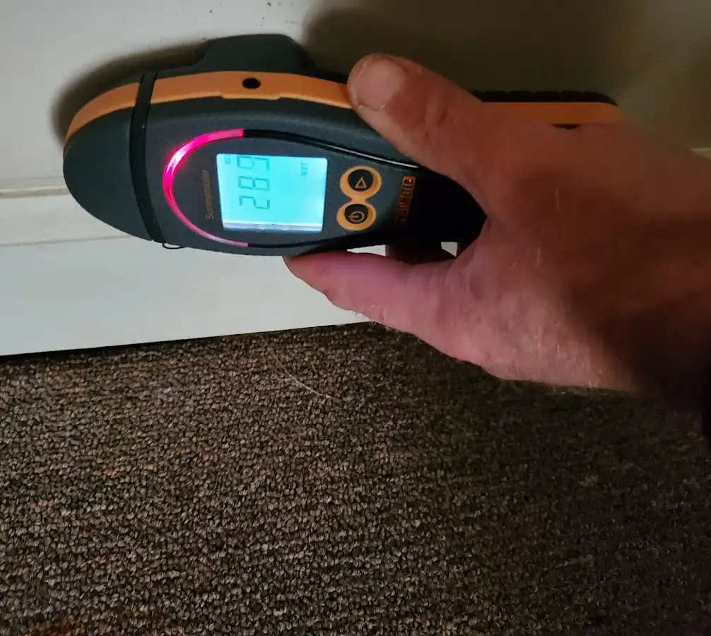 Moisture detection at baseboard during Burst Pipe Cleanup in Hastings-on-Hudson